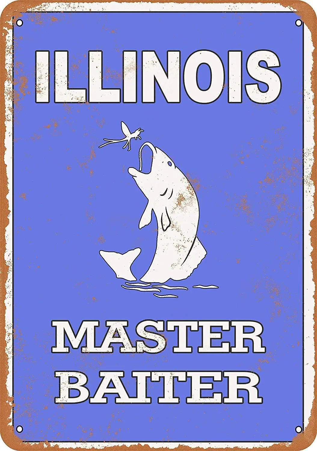 Unoopler Wall Decor Vintage Look Metal Sign  Tin Signs Art - Bass Fishing Master Baiter-aluminum