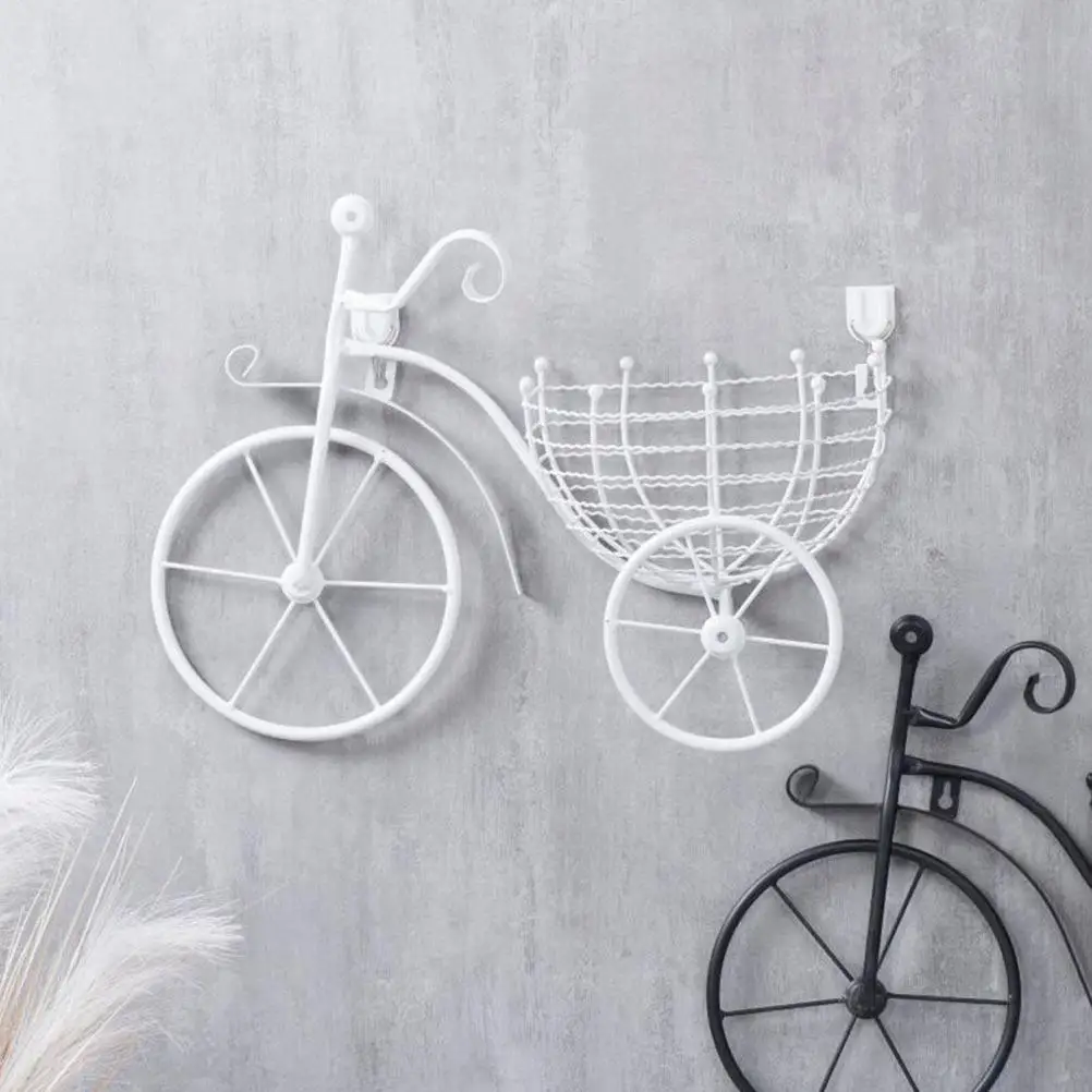 

1Pcs Iron Art Bike Shaped Flowerpot Holder White Wall-Mounted Flowerpot Rack Decorative Plant Stand for Home Garden Hanging