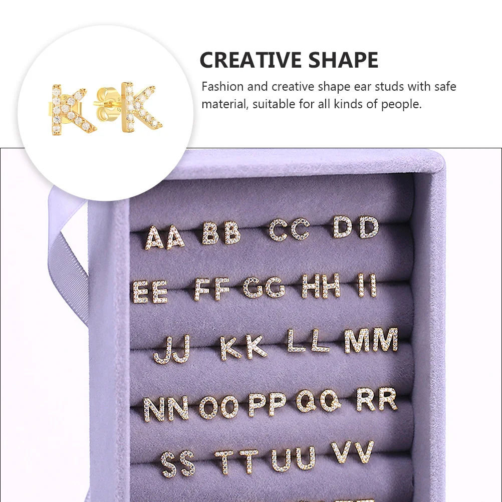 

Letter Earrings Square Women Christmas Goldene Ohrstecker Schmuck Echt Ohrringe Fashion Miss