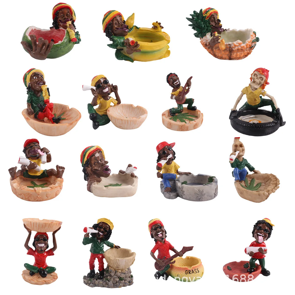 

New Resin Ashtray with Creative Personality Trendy Cigarette Accessories and Random Patterns