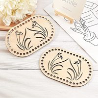 2 Pcs Wooden Bag Base Elliptical Grass Pattern Basket Bottom DIY Weaving Tool Craft for Home Decoration Wooden Base