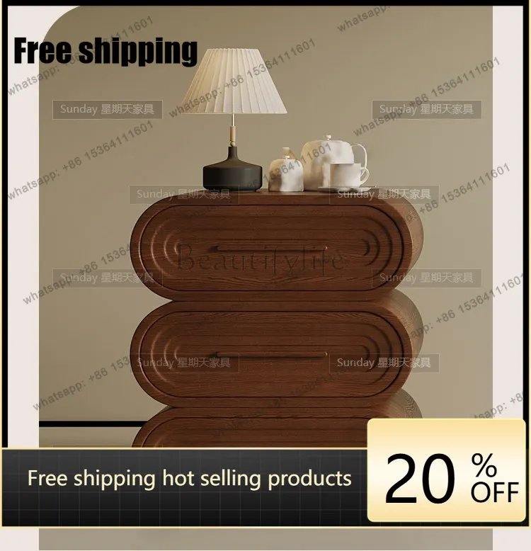 Factory Direct French Three Draw Bedside Table Medieval Retro Creative Bedroom Locker