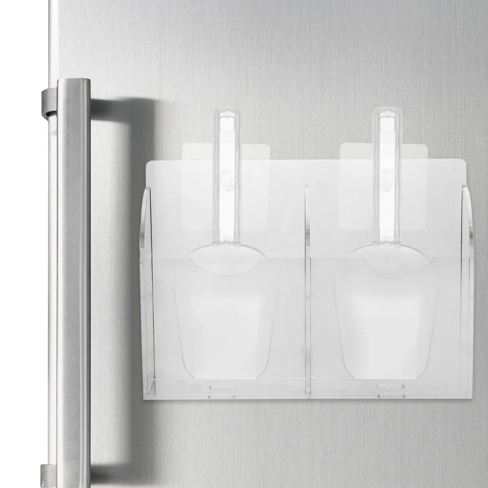 

Ice Machine Accessories 2-Section Clear Acrylic Spoon Holder Scoop Storage Organizer Kitchen Bar Supplies Ice Maker Paddle Rack