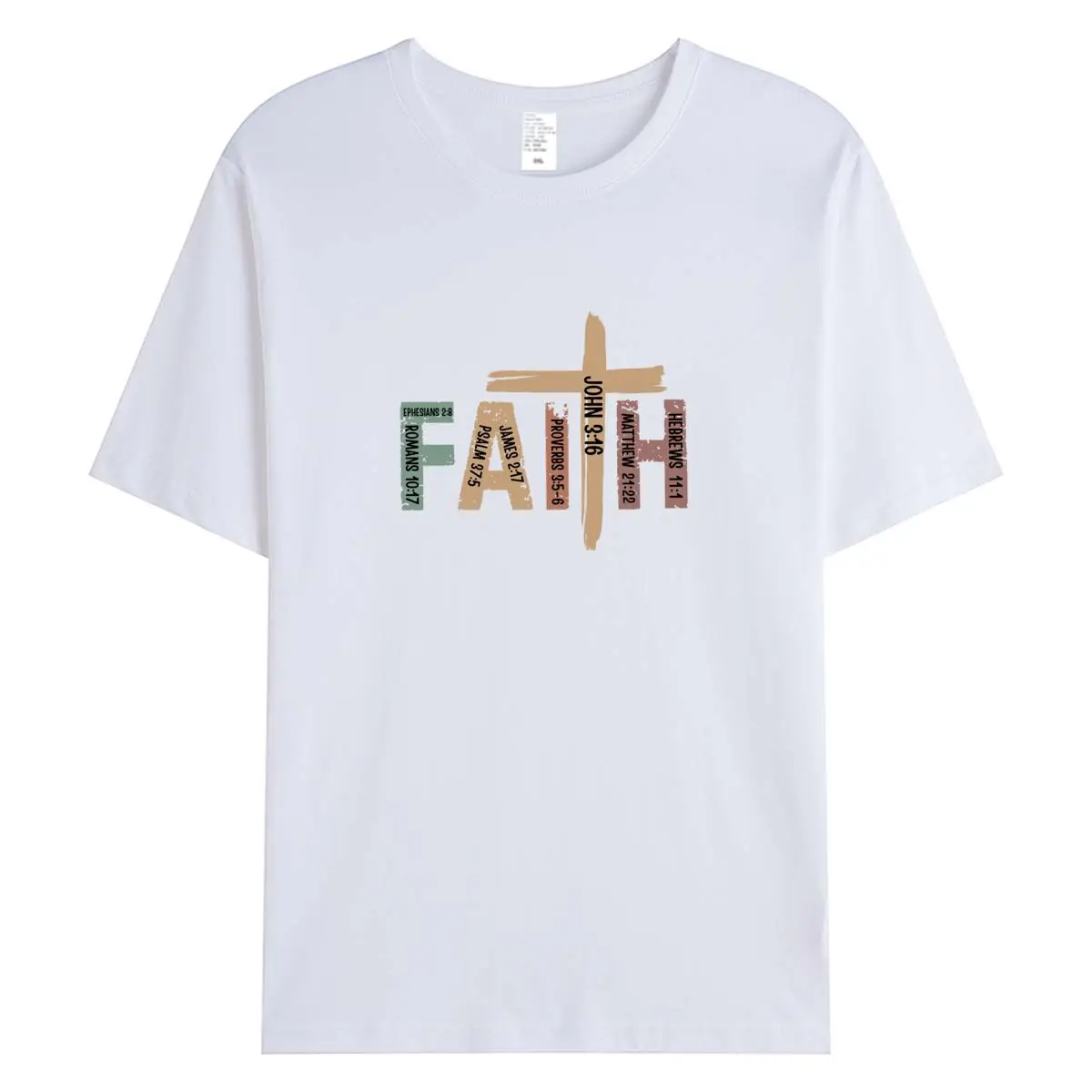 Camisetas de verano para mujer, Camiseta 100% de algodón, nueva camiseta gráfica de fe 2026, camiseta de manga corta para mujer, ropa para mujer, Tops de gran tamaño