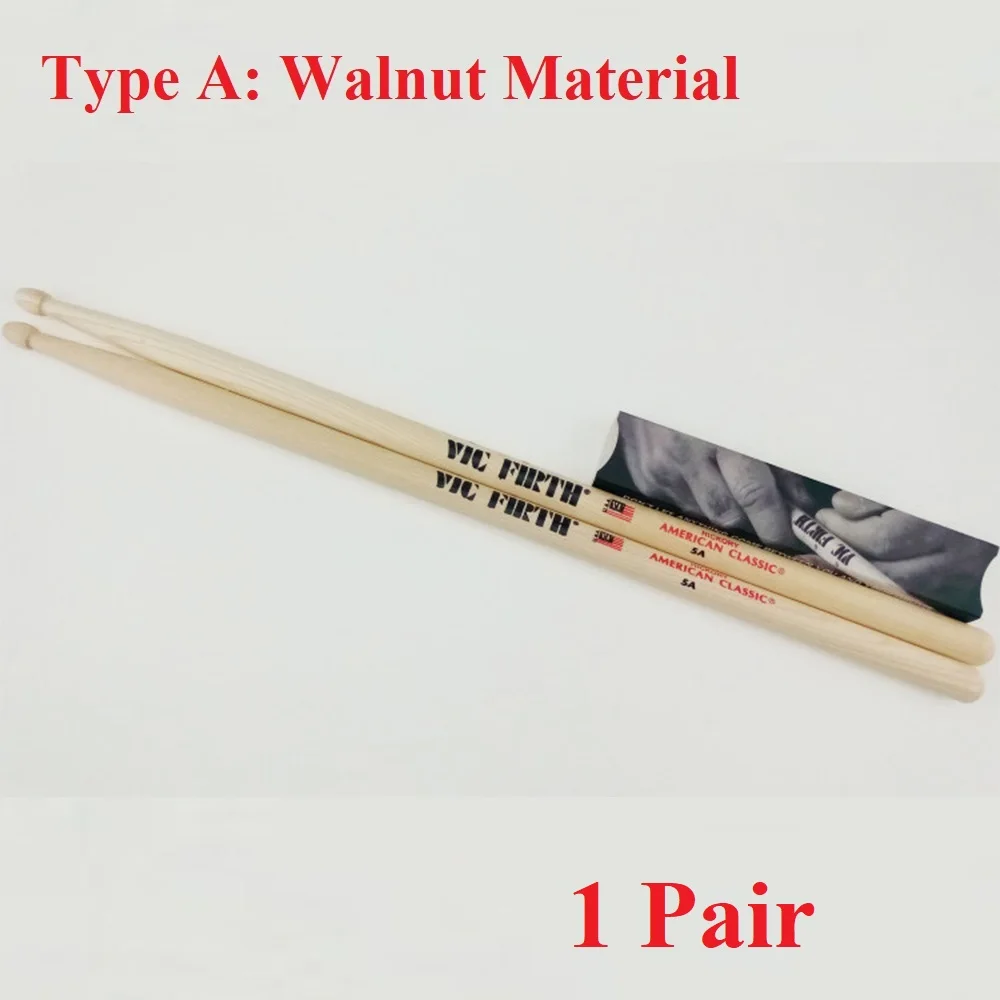 1 Pair 5A/7A Walnut/ Maple Wood Drumsticks Drum Stick for Drum Exercise Drumstick Rock-Band Musical Instrument Jazz Drum Sticks