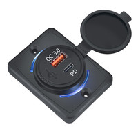PD QC 3.0 Dual USB Charger Universal Car Charger Outlet Power Adapter Waterproof  Fast Charging Adapter For Motorcycle 12V/24V