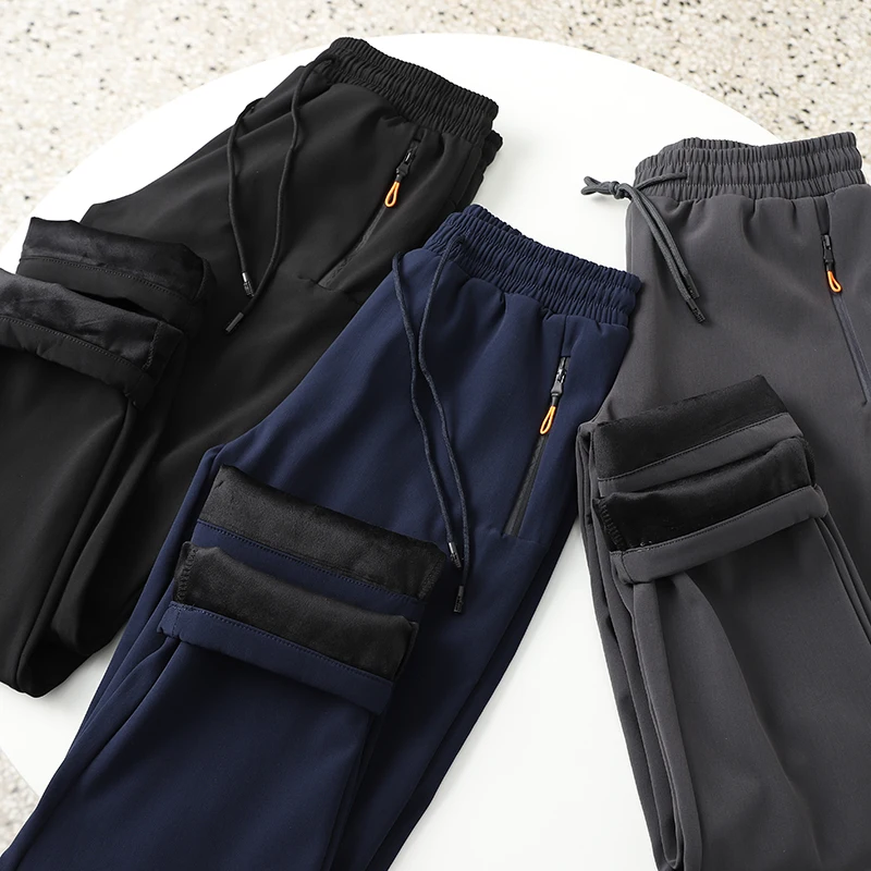 

Thiened Fce Outdoor Waterproof Windproof Men's Sports Casual Pants Autumn Winter New Sle Faion Urban Loose Long Trou...