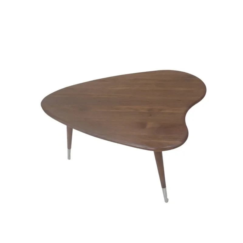 

Walnut solid wood light luxury living room coffee table, heart-shaped tea table for home use