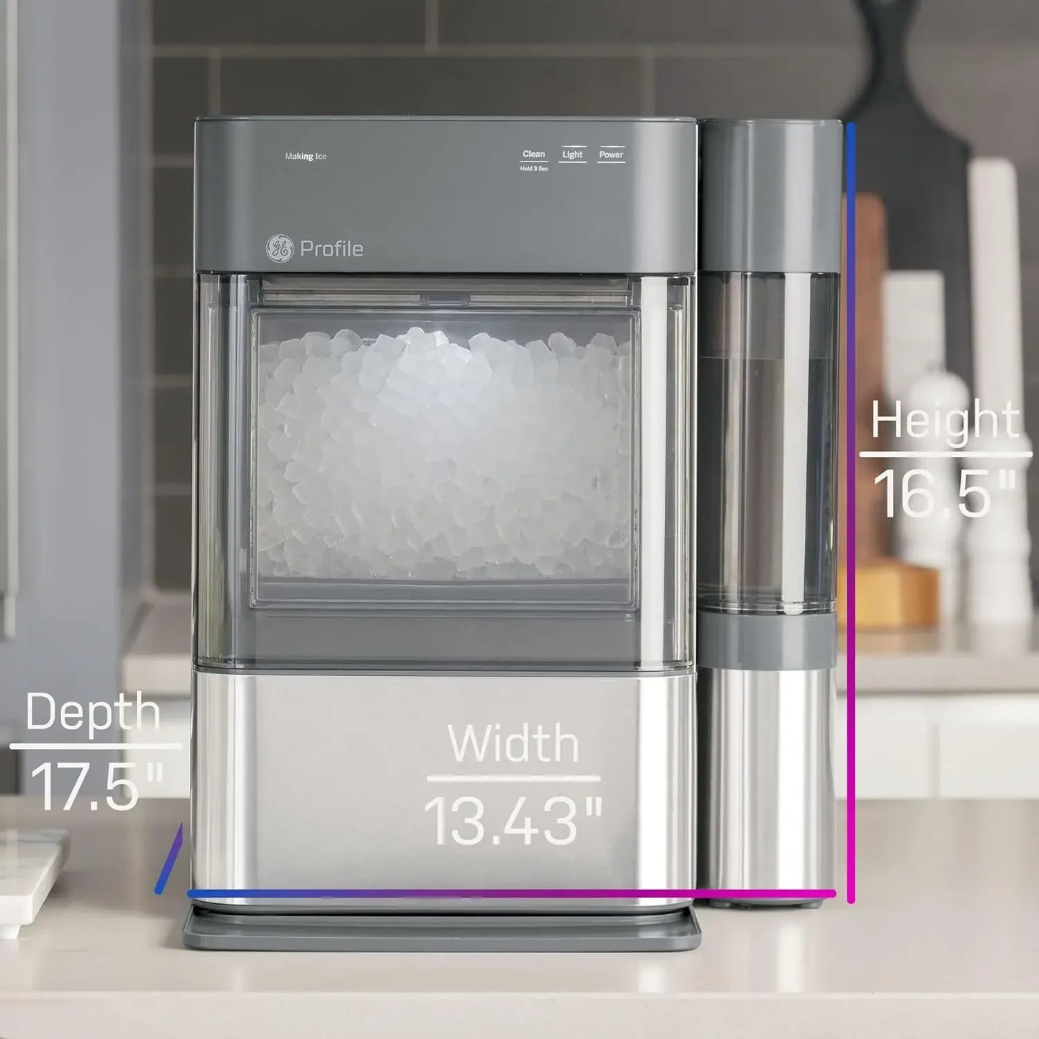 GE Profile-máquina de hielo para encimera con tanque lateral, dispositivo de hielo con conectividad WiFi, elementos esenciales de cocina para el hogar inteligente, Opal 2,0