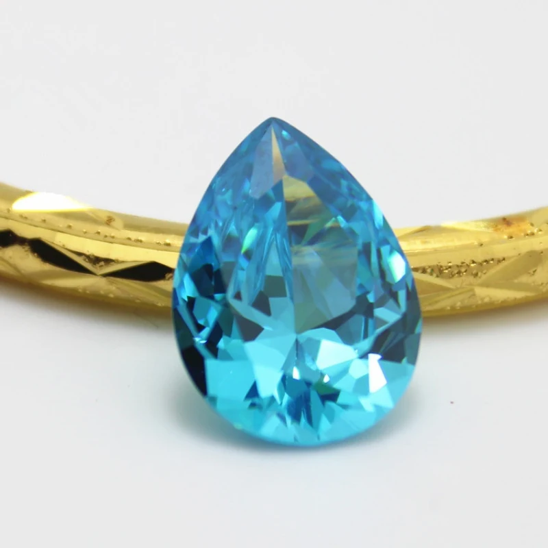 

Joanlyn Aquamarine Pear Shaped Faceted Gemstone Teardrop Cut Aquamarine Gem Multiple Sizes to Choose C50A