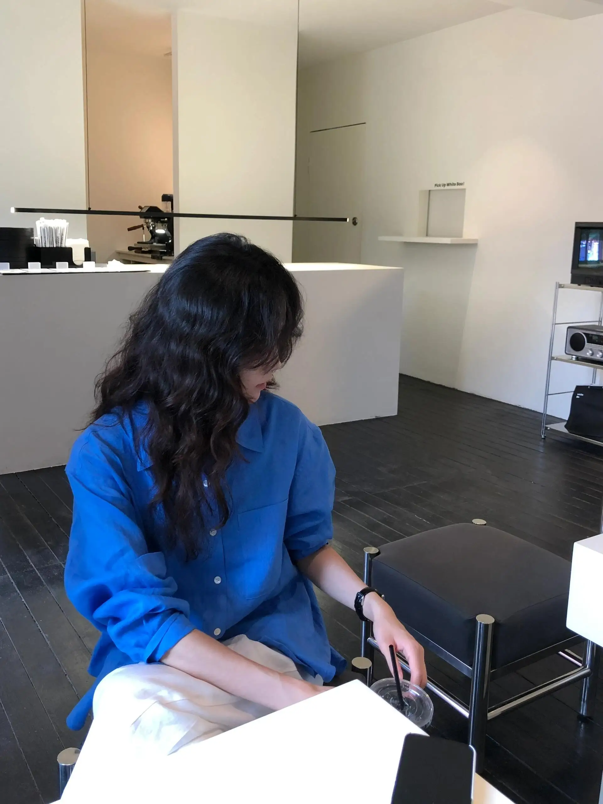 

Льняная рубашка Klein Blue для женщин, летняя, тонкая, повседневная, с защитой от солнца, свободного кроя, в корейском стиле, с длинным рукавом, однотонная