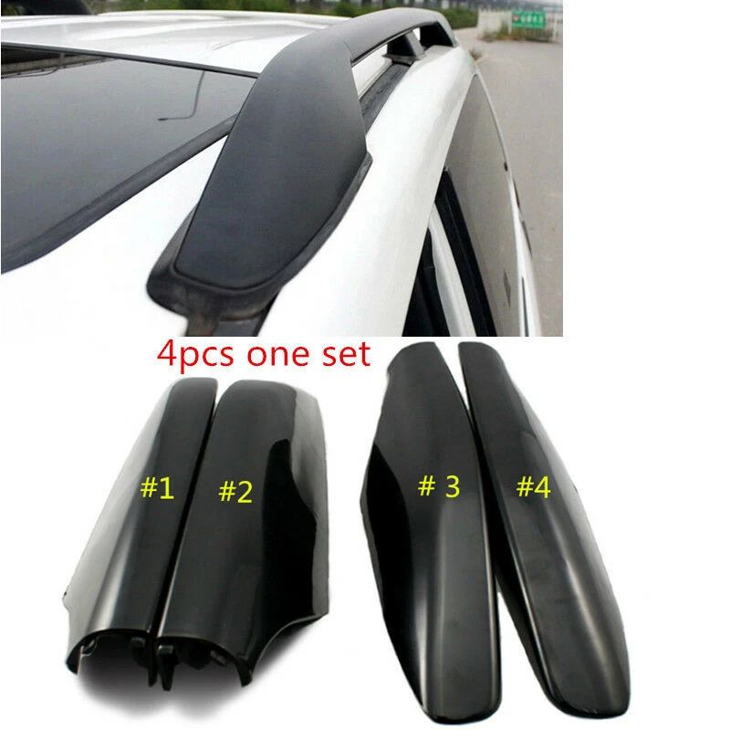 Roof Rack Rail End Cover, 4Pcs Roof Rack Cover Shell Cap Replacement For Toyota Land Cruiser Prado Fj120 2003 - 2007 2008 2009 C