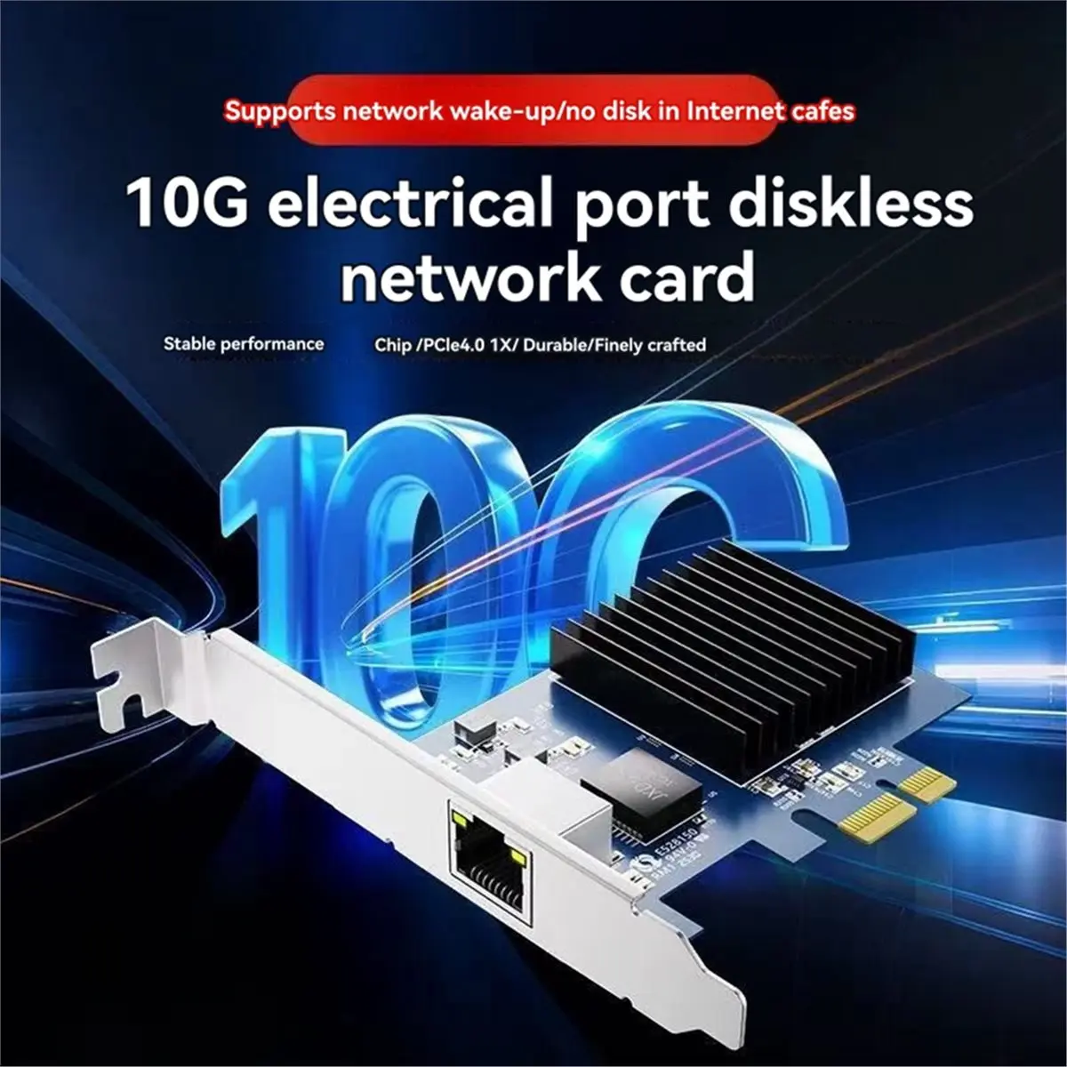 AA86 10G PCI-E to RJ45 Network Card RTL8127 Chip 10 Gigabit Ethernet PCI Express Network Card for PC PXE Wake-on-LAN (WOL)
