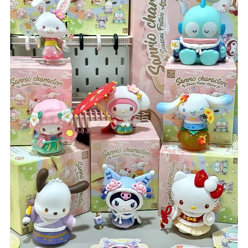 

Подлинные персонажи Sanrio Sanrio сезон праздничная серия Attirert слепая коробка настольное украшение загадочная коробка сюрприз Xmax игрушка в подарок