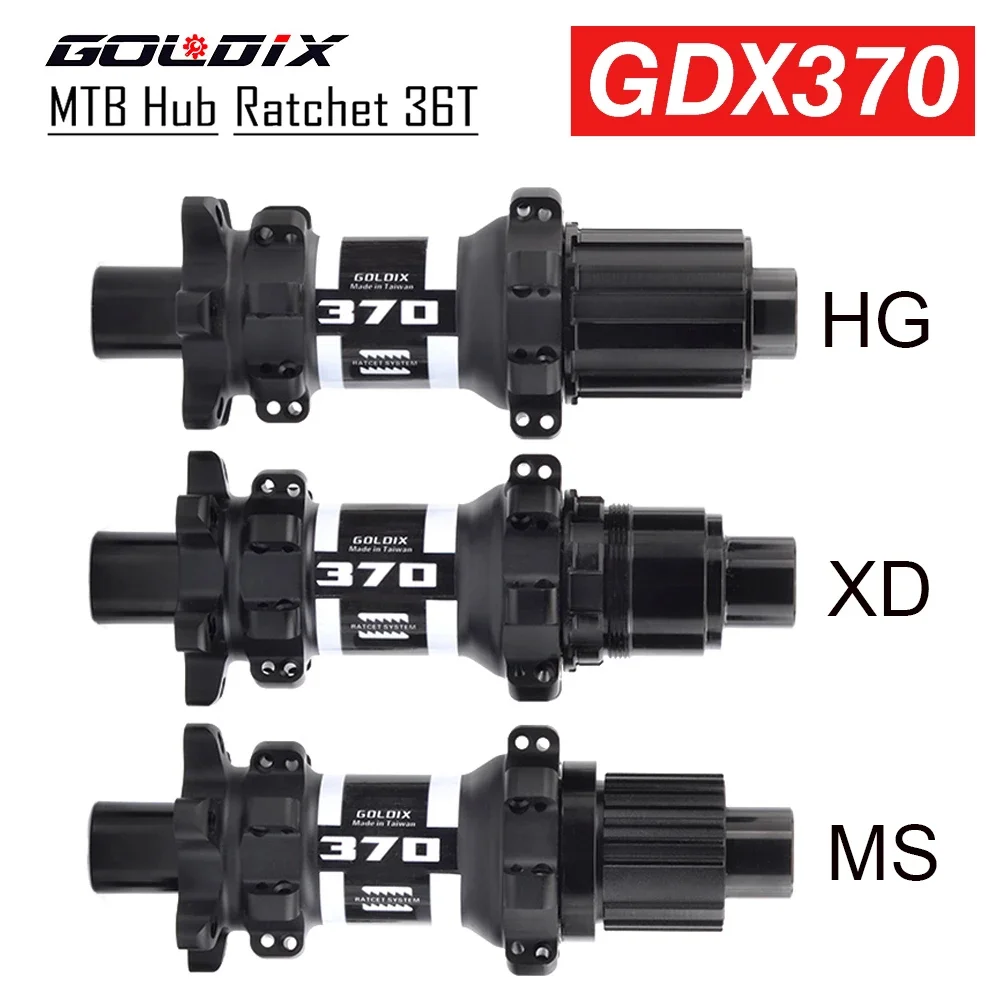 GOLDIX GDX370 Bicycle BMX Hub 10S 11S 12S HUB 6-bolt Disc Brake Straight Pull 28H Ratchet 36T BOOST MTB Hub