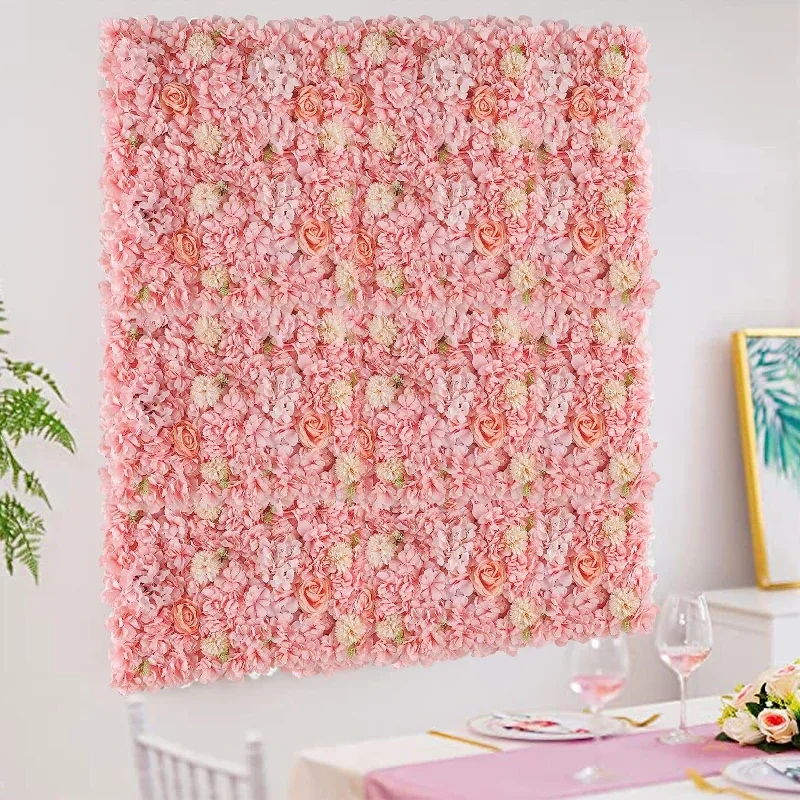 

8PCS Artificial Flowers Wall Backdrops Hydrangea Flower Wall for Wedding Peony Rose Birthday Party Backdrop Bridal Shower Decor