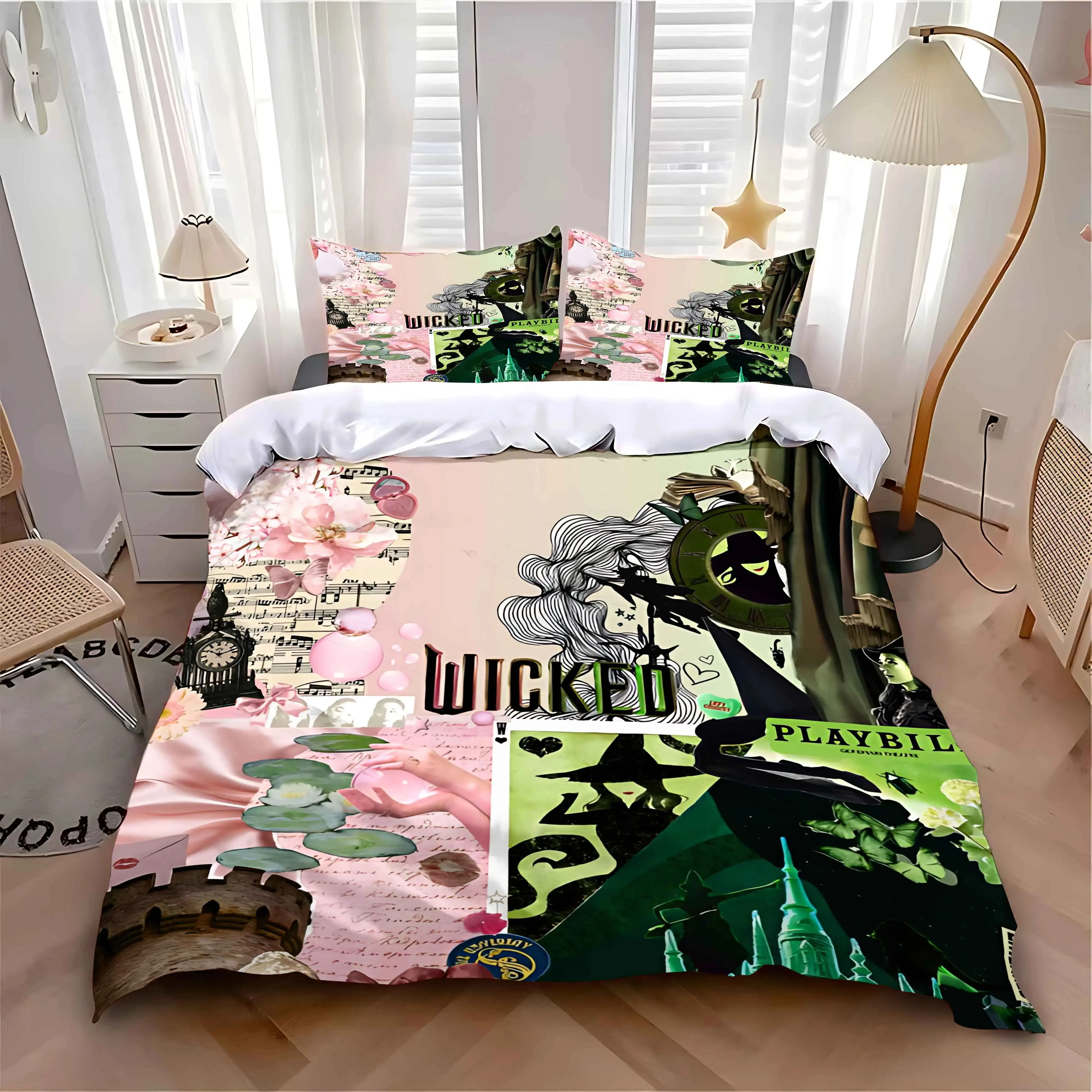 

Duvet Cover Pillowcase Bedding Set Adult Boy Girl Bedroom Decoration Children Gift Single Double Large Size W-Wickeds M-Musicals