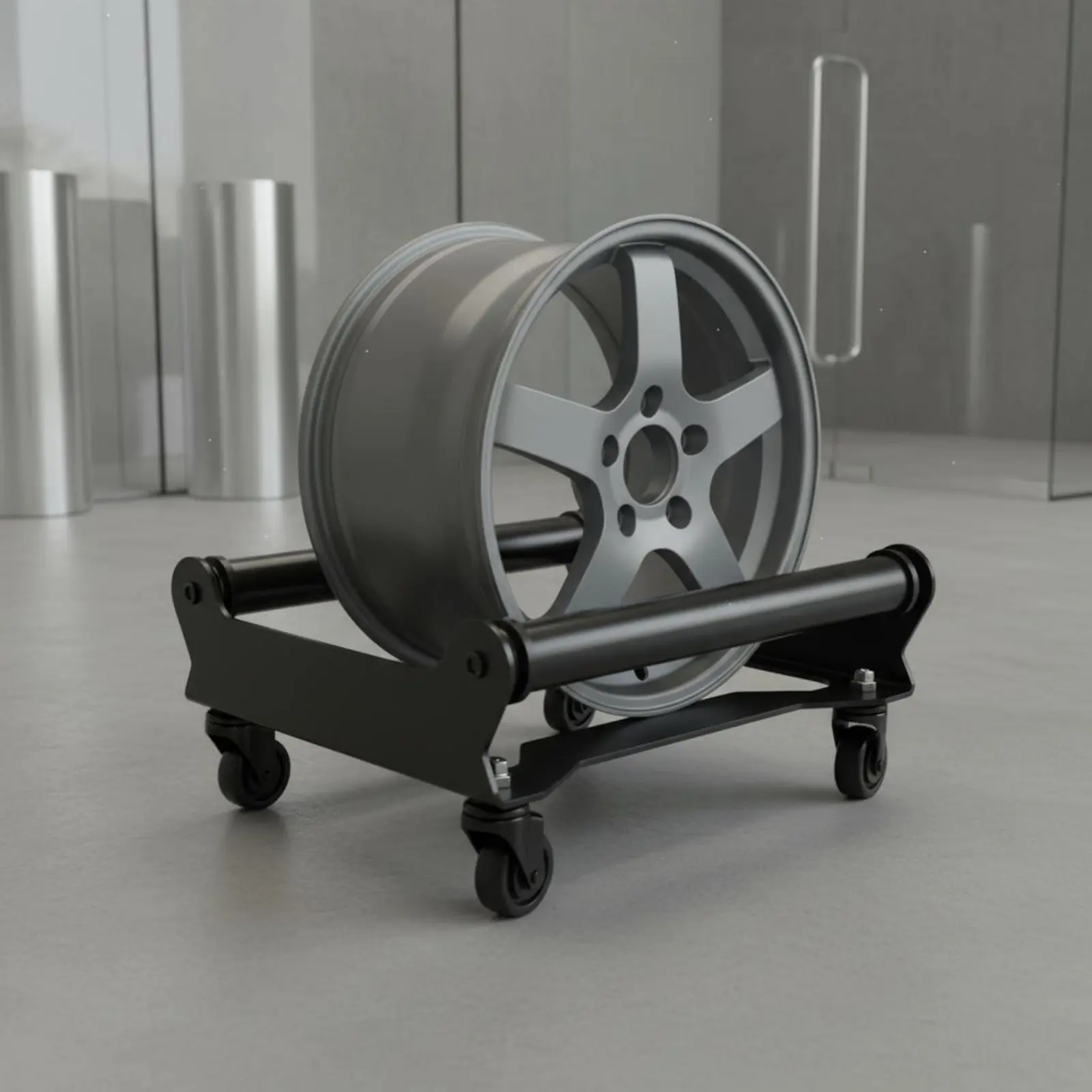 Aluminum Wheel Showcase Stand Long-Lasting Rotating Wheel Display Stand Adjustable Rim Display Rack Strong Load-Bearing Stable