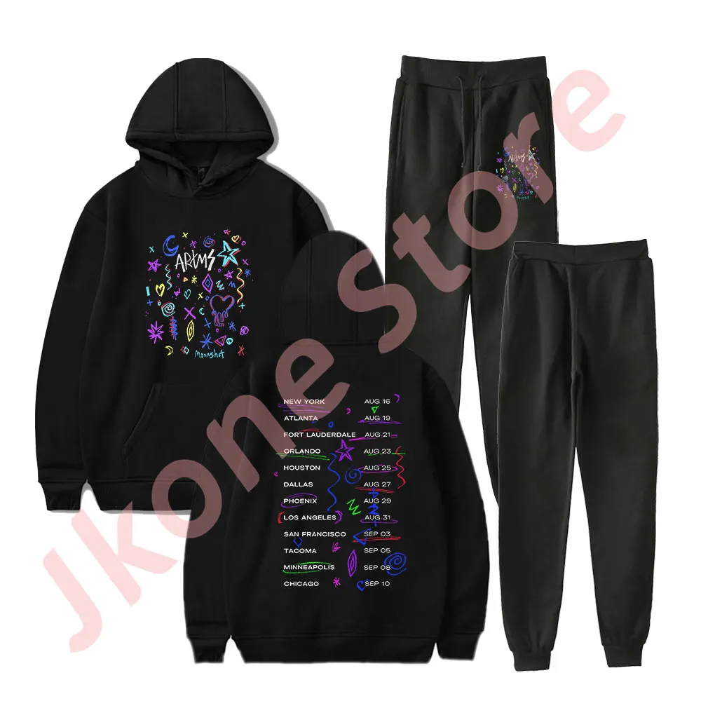 

Kpop Artms Moonshot World Tour Merch Толстовки Брюки для бега Комплект Косплей Женская Мужская Мода Уличная одежда