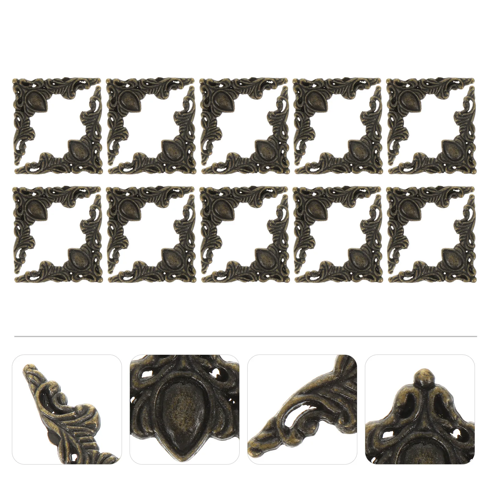 

20Pcs Five Hardware Accessories Vintage Box Corner Protector Metal Jewelry Box Guard Parts Retro Decor