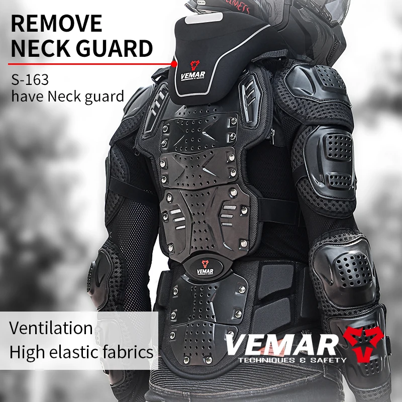 VEMAR-Armure de moto pour homme, GlaRacing, Protection du corps, Protection anti-chute, Coude, Poitrine, Taille élastique, Ensemble complet