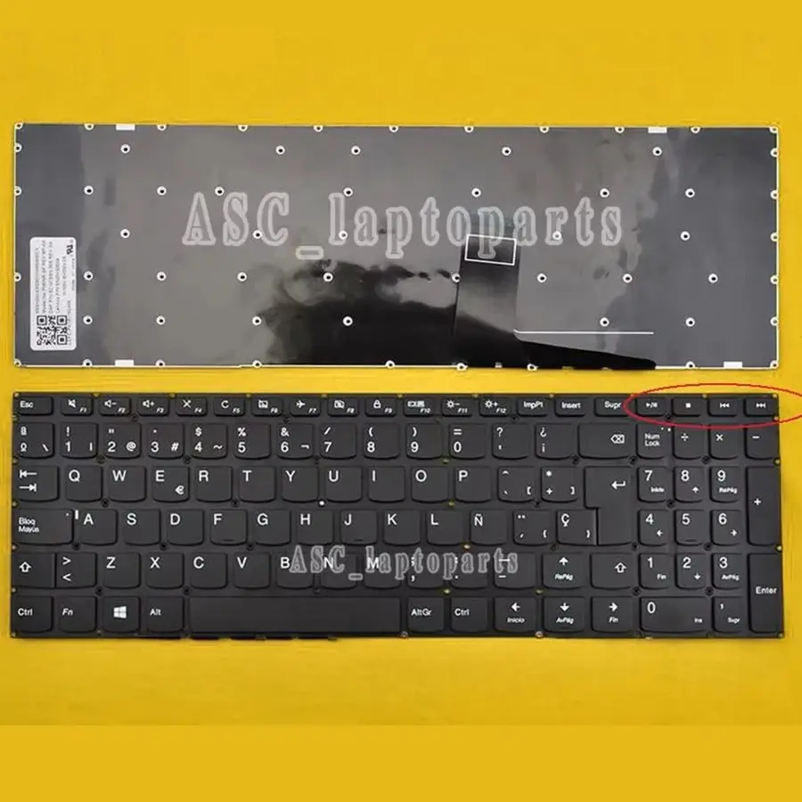 New SP Spanish Teclado Keyboard for Lenovo IdeaPad 310-15ABR 310-15IAP 310-15ISK 310-15IKB Lapotp Black Without Frame