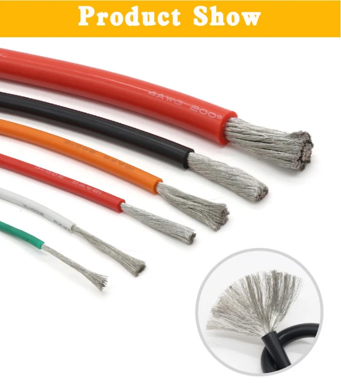 Cavo in silicone morbido resistente al calore da 2M/5M 30AWG 28WAG 26AWG Fili elettronici flessibili in rame isolati ad alta temperatura