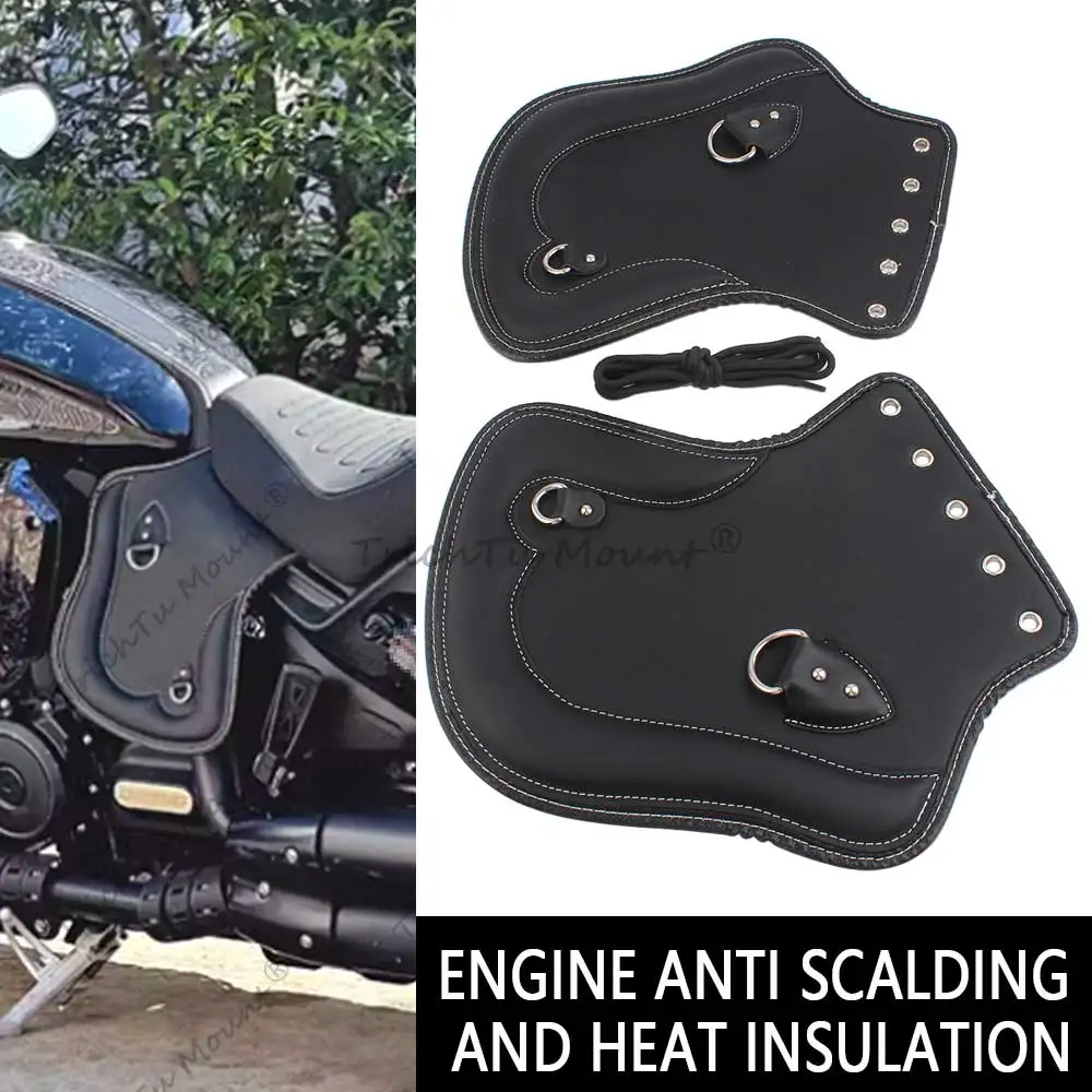 Motorcycle Heat Saddle Shields Deflectors Protectors Engine Covers Black For Harley Davidson Suzuki Kawasaki Yamaha Honda Indian