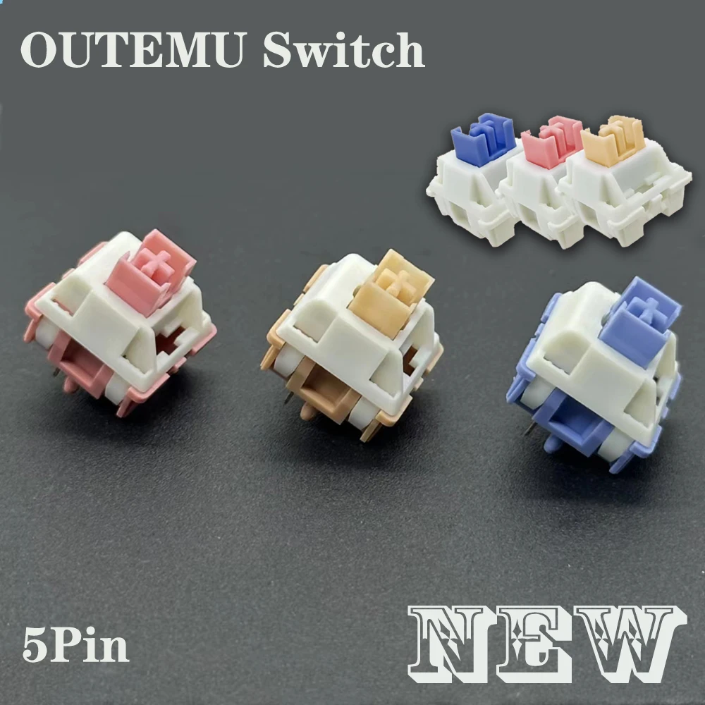 Outemu Interruptor Teclado Mecânico, Silencioso, Creme, Pêssego, 5Pin Linear, Clicky, Limão, Azul, Amarelo, Gaming RGB Personalizado, Switches MX