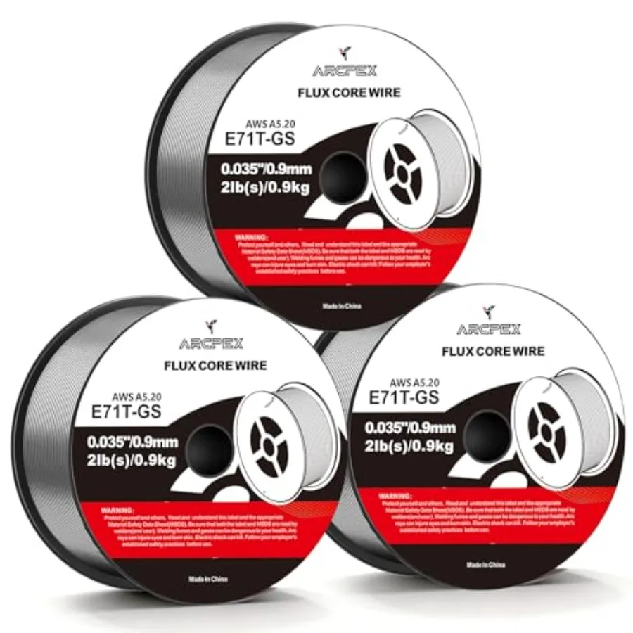 

E71T-GS.035" Flux Core Welding Wire, 2-Pound Spool Gasl MIG Wire for MIG Welder, Ideal for Outdoor Windy Conditions, Farm Yard