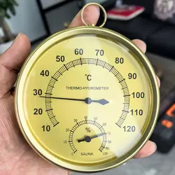 Indoor Outdoor Sauna Thermometer Hygrometer 2 in 1 Temperature Humidity Gauge Analog Hygrometer No Battery Required 10~120℃