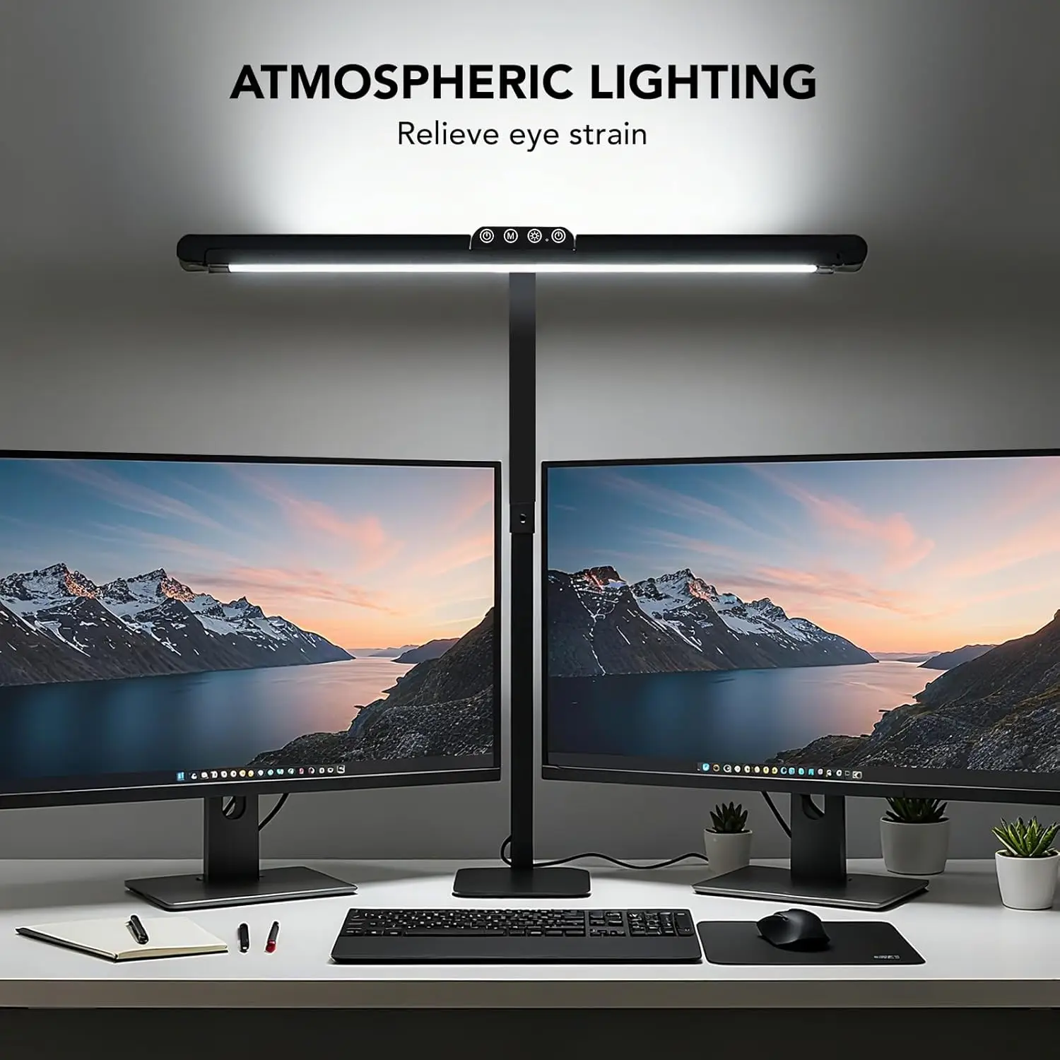 Adjustable Gooseneck Desk Lamp with Dimmable Light, 28.2" Swing Arm for Home Office Reading Study