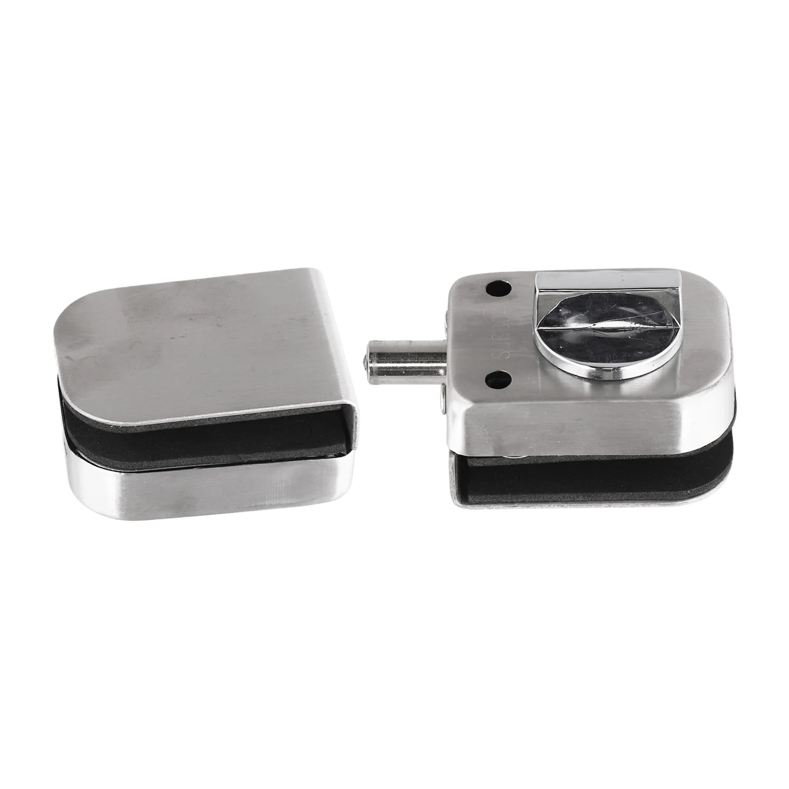 Glass Door Lock Stainless Steel Single Bolts No Punching Sliding Control Household Improvement Door Hardware Replacment Lock Par