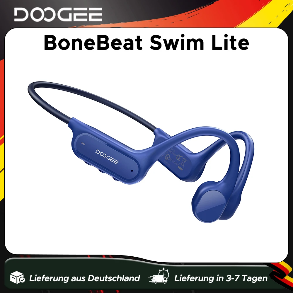 DOOGEE BoneBeat Swim Lite: Knochenschall-Sportkopfhörer, Bluetooth 5.4, kabellose Kopfhörer, wasserdichtes Headset zum Schwimmen.