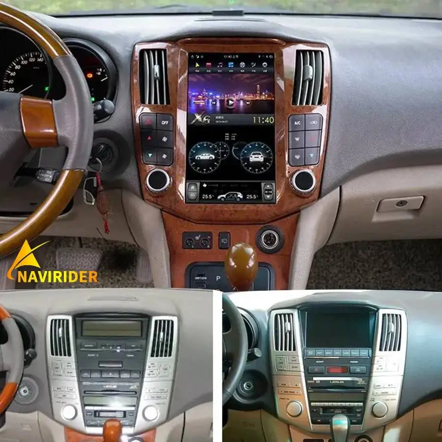 For Lexus RX300 Rx330 RX350 RX400h 2004-2008 Toyota Harrier GPS Carplay Car Multimedia Video Player 12.8inch Android 13 Screen