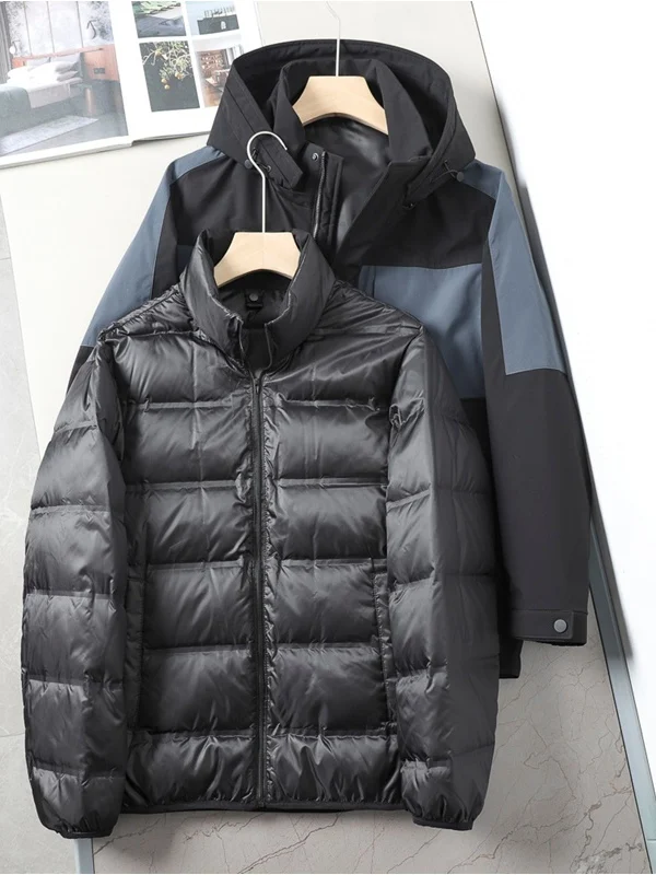 

Dujia Label Removed! Winter New Men's Warm Hooded Casual down Jaet Coat 055 Detachable Inner Polyester Fiber Du do...