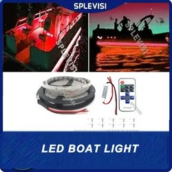 Tira de luces Led de pontón para barco marino, accesorio con control remoto de 16 pies/5M, para velero, Kayak, luz de cubierta, luces interiores, Re + Clips