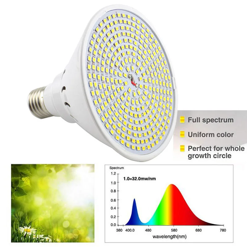 New Full Spectrum 290 LED indoor plant Grow light bulbs E27 lamp veg cultivo growth Green house Hydro sunlight Phyto Lamp Flower