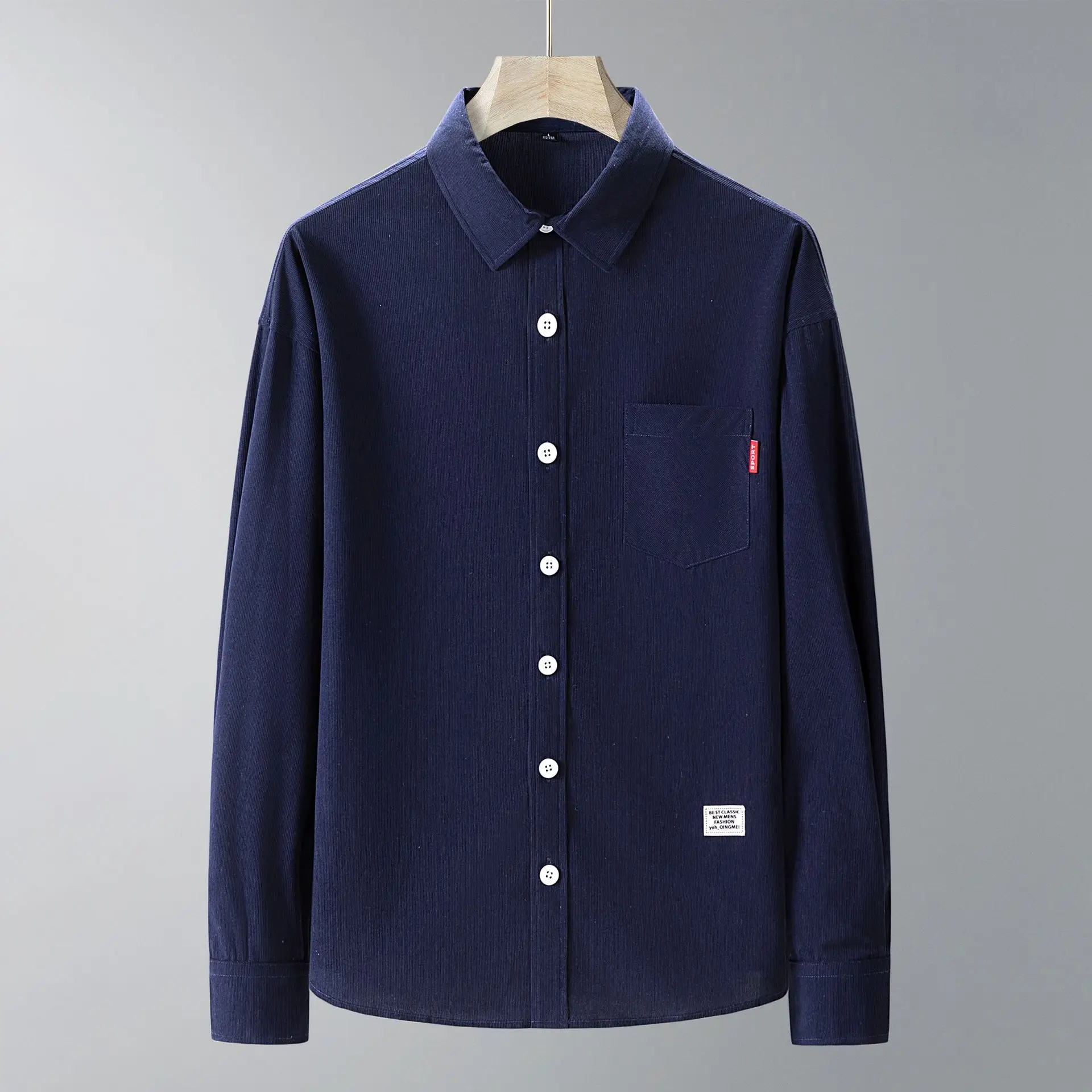 2025 Spring Plus Size Men Shirt Corduroy Long Sleeve Shirt Oversized Vintage Solid Shirt 9xl 8xl Large Size Leisure Blouse Male