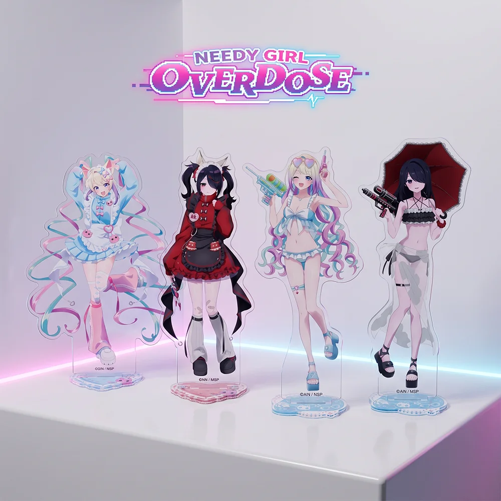 Game NEEDY GIRL OVERDOSE Ame KAngel 15CM Acrylic Stand Keychain 2026 New Anime Stand Desktop Display Collect Gift Bag Pendant