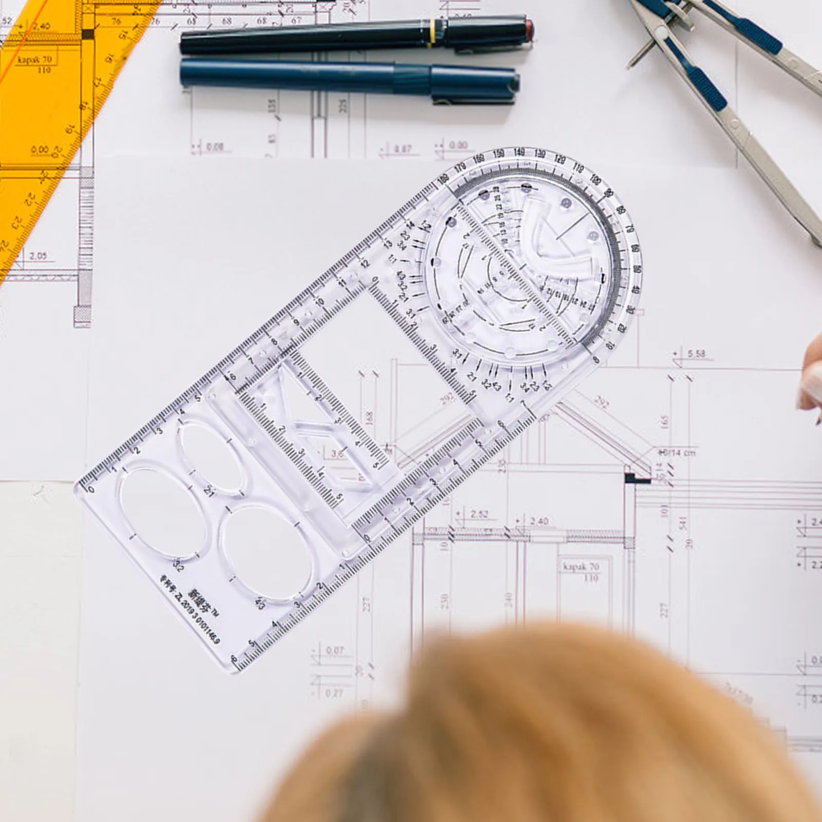 Multifunktionale Geometrische Lineal Geometrische Zeichnung Vorlage Messung Werkzeug Für Schule Büro Architektur Liefern Schule Herrscher