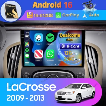 Android 15 Carplay Auto For Buick LaCrosse 2009 2010 - 2013 Car Radio GPS Navigation Video Head Unit Wireless Stereo Player DSP 