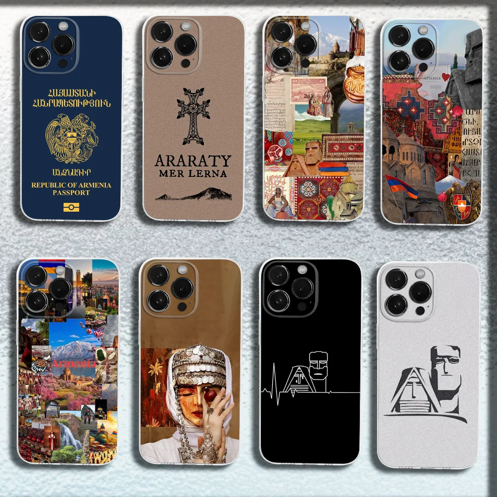

Armenia Flag Passport Phone Case For iPhone 16 15 14 13 12 11 Pro Max Mini X XS SE 7 8 Plus 16E Shockproof Silicone Soft Cover