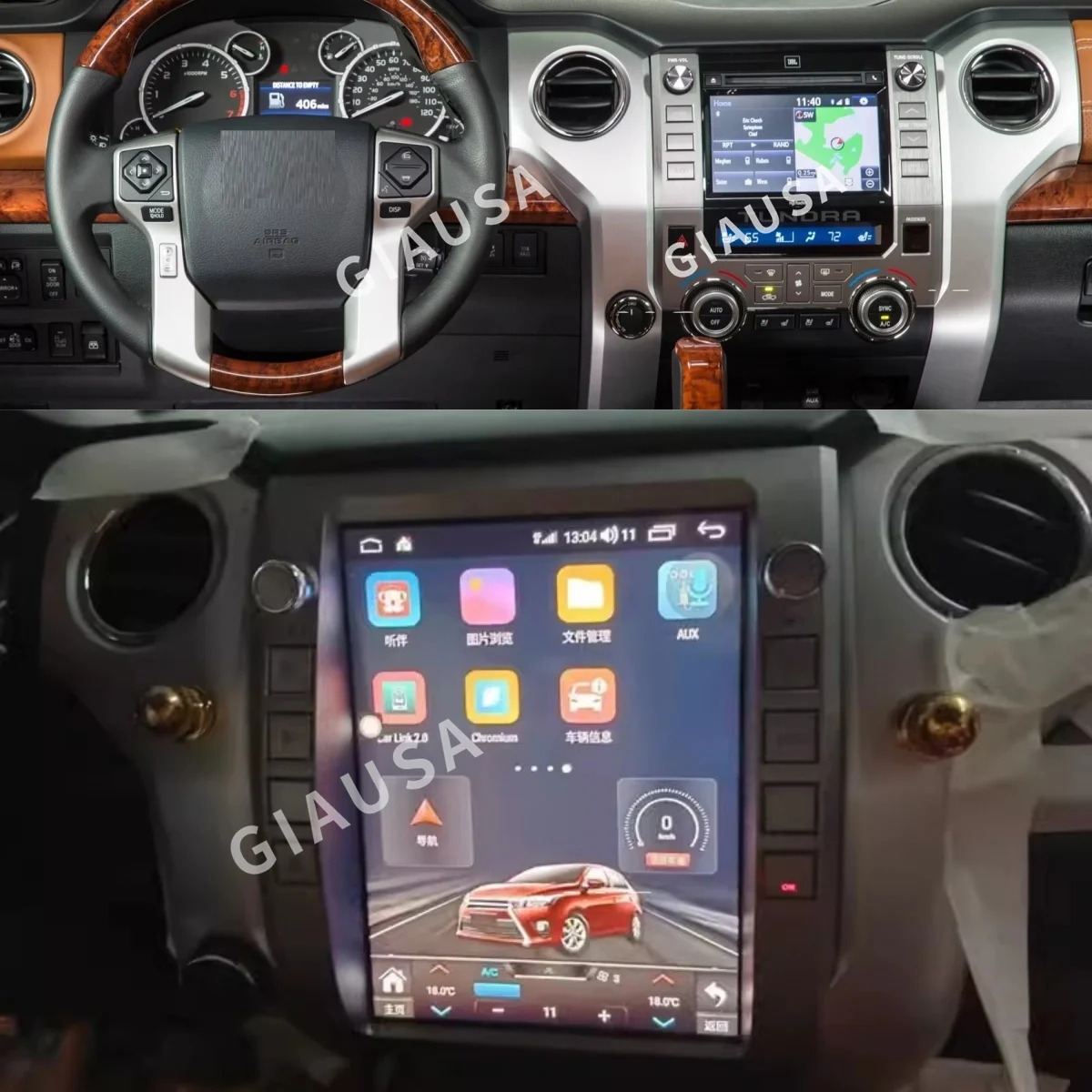 

12,3-дюймовый для Toyota Tundra 2014-2021 GPS Carplay автомобильный мультимедийный видеоплеер радио стерео Navi головное устройство Tesla Android экран