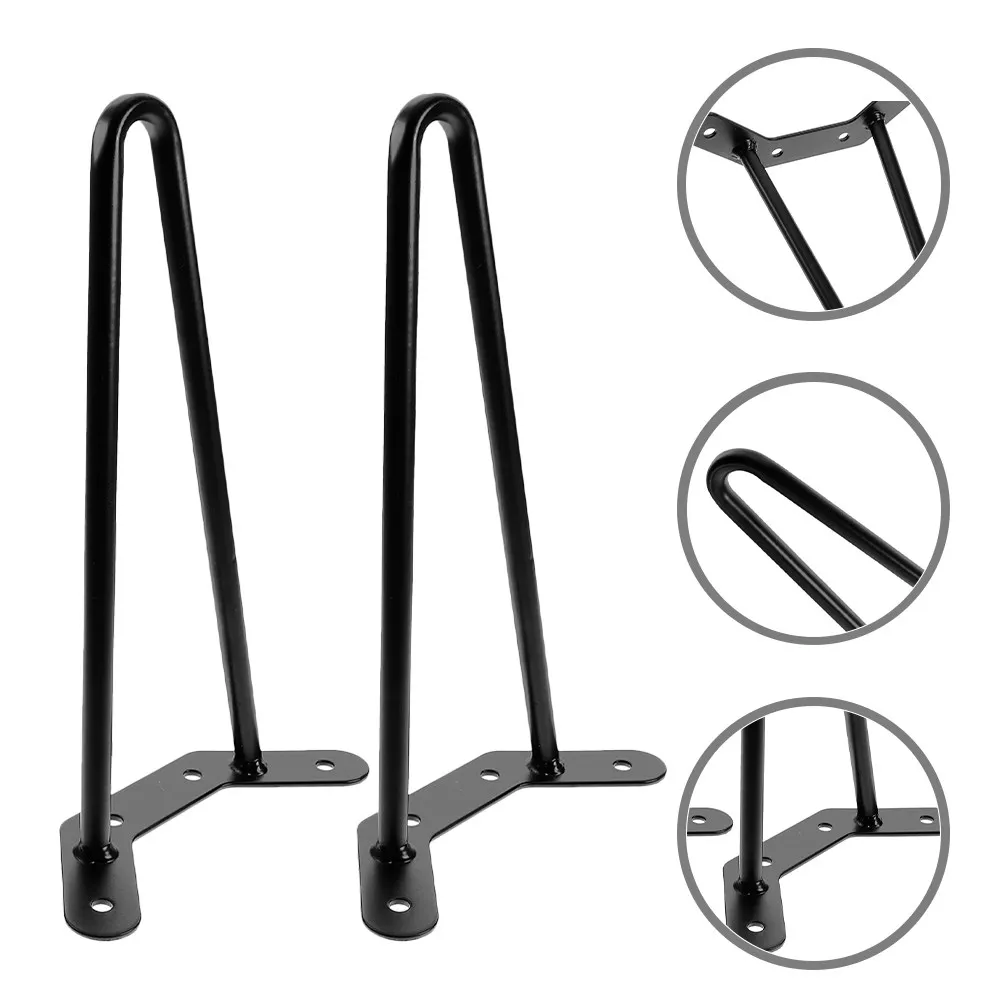 4Pcs Hairpin Style Table Legs Heavy Duty Iron Furniture Legs for Small Tables Benches Desks DIY Projects Floor Protector Stable