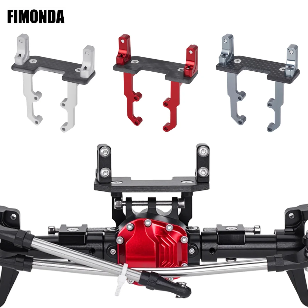 Kohlefaser-Aluminium-Servohalterung mit Lenkgestänge für 1/10 RC Crawler Auto Axial SCX10 II 90046 AR44 Achsen-Upgrade-Teile
