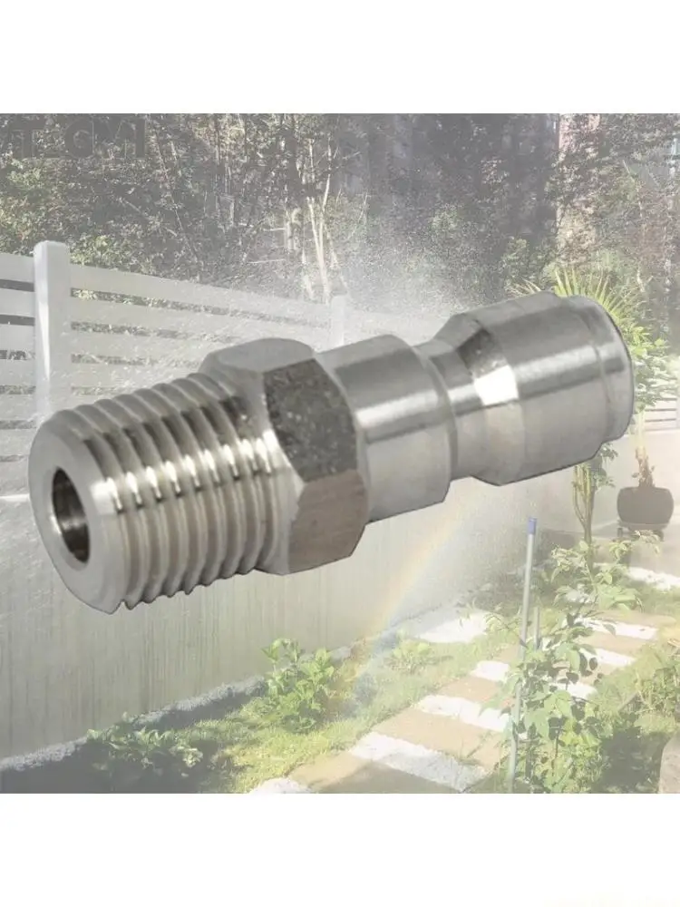 QX2E High Pressure Car Washer Fittings Stainless Steel 1/4 Inch Male Plug Quick Release Snow Foam Nozzle Adapter Connector