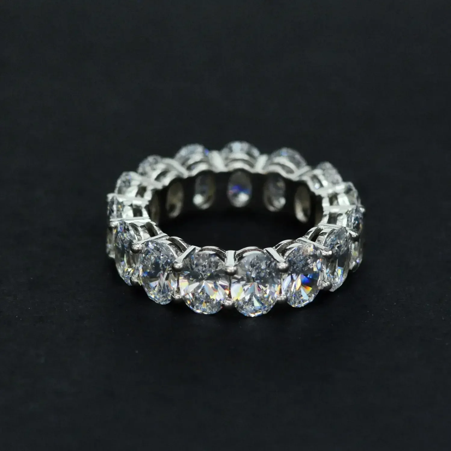 

Eternity Oval cut Moissanite Diamond Ring 100% Real 925 sterling silver Engagement Wedding band Rings for Women Jewelry