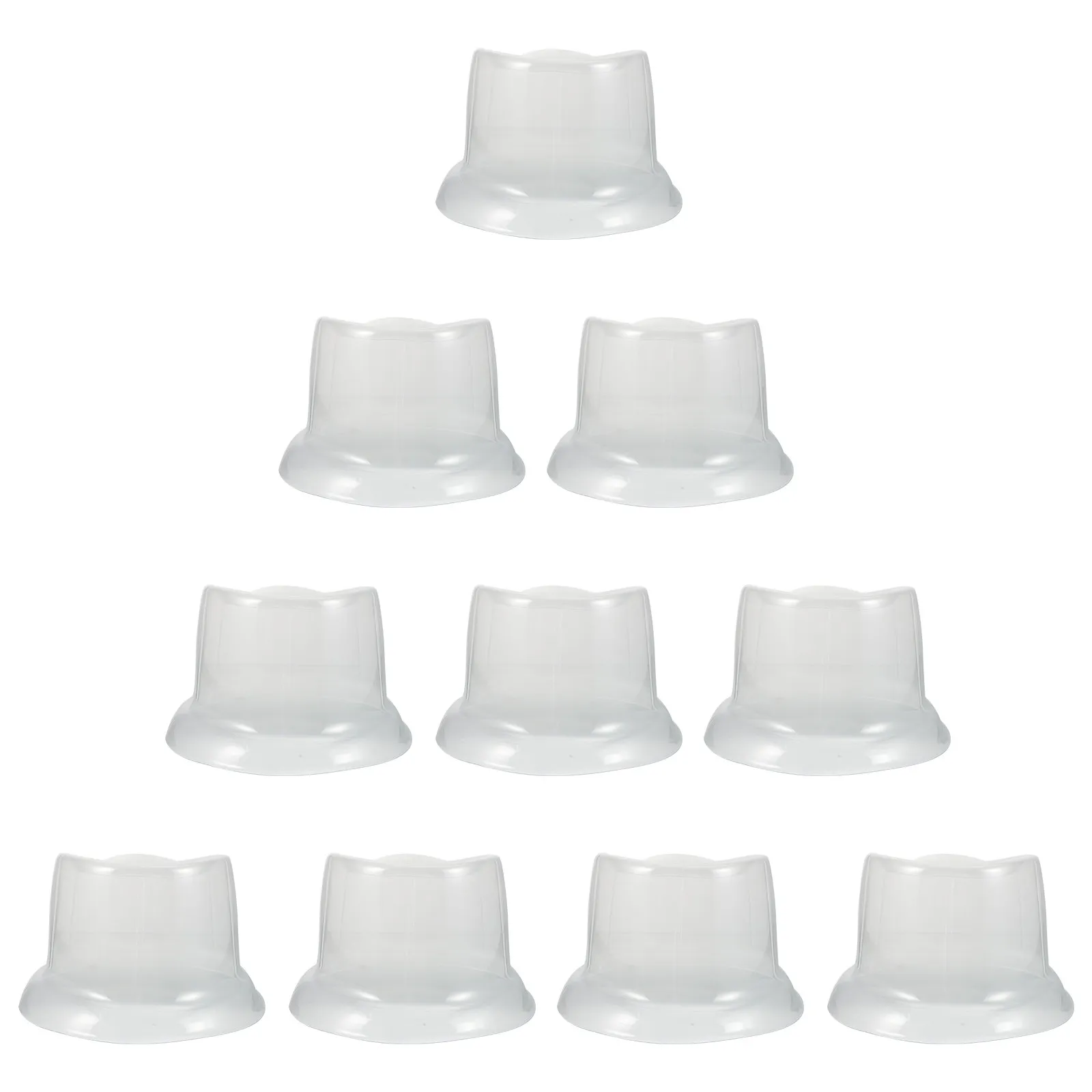 10Pcs High-Heel Hat Supports PVC Cap Shapers for Baseball Caps Display Storage Organizer Shape Keeper Lightweight Portable Hat