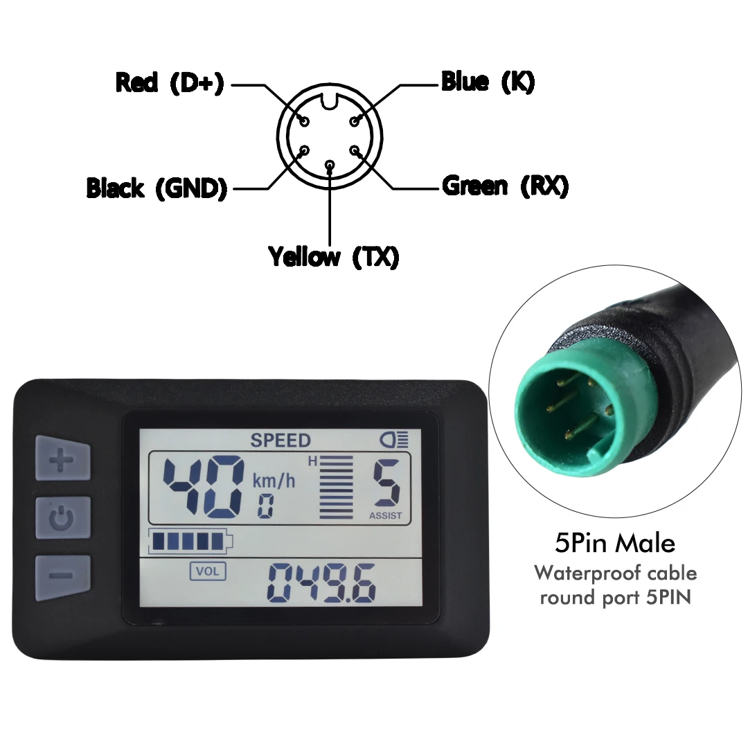 UART 2 Multifunctional LCD Screen Electric Bicycle Display Computer Bike Rainproof Speedometer Odometer Cycling Waterproof image 3
